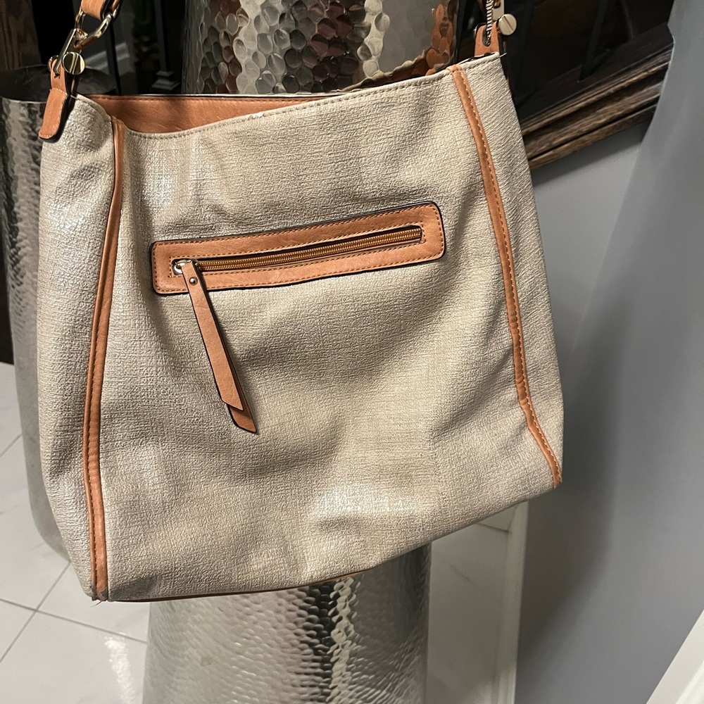 COPY - Sondra Roberts Squared coated linen summer hobo bag with tassel summer c…